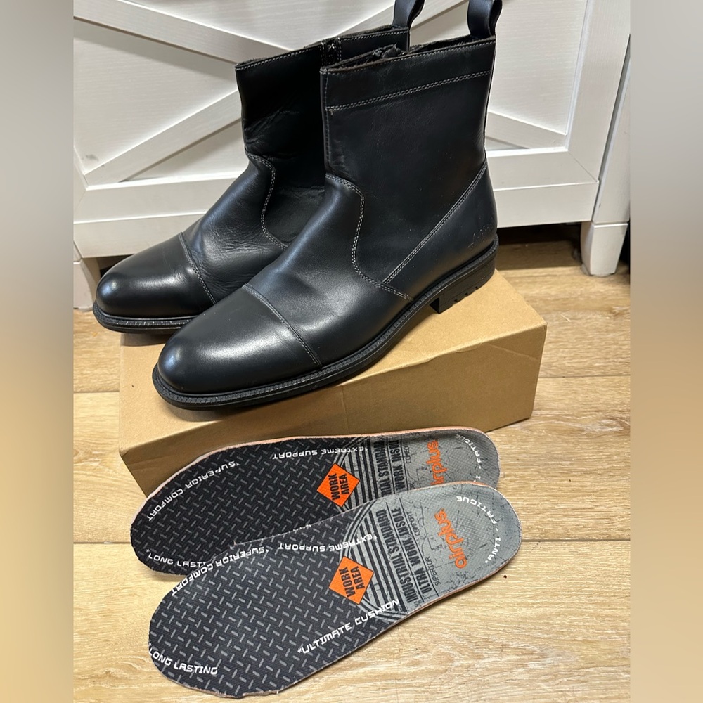 ARKBIRD Black Leather Men's Boots